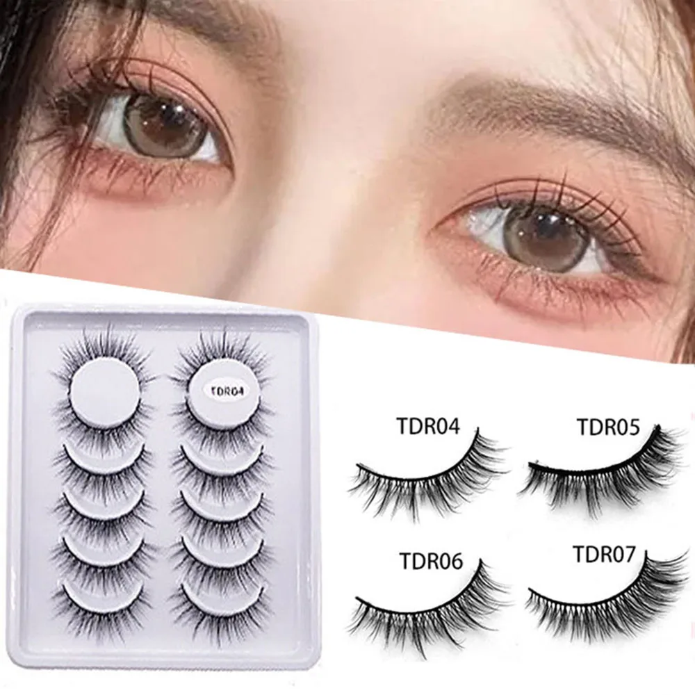 

6Pairs 3D Faux Mink Lashes Fluffy Soft Wispy Natural Long False Eyelashes Reusable Comic Eye Lashes Faux Cils Lash Extension New