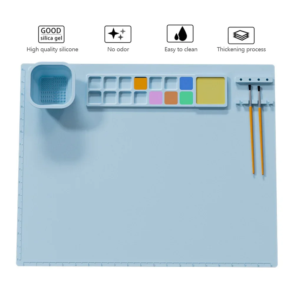 Durable Watercoloring Stamping Non-Stick Silicone Painting Mat For Painting Pigment Palette Ink Blending 50*40cm