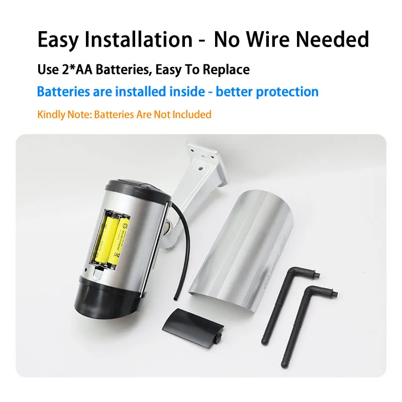 Dual Antenna Fake Wireless Security Camera with Flashing LED