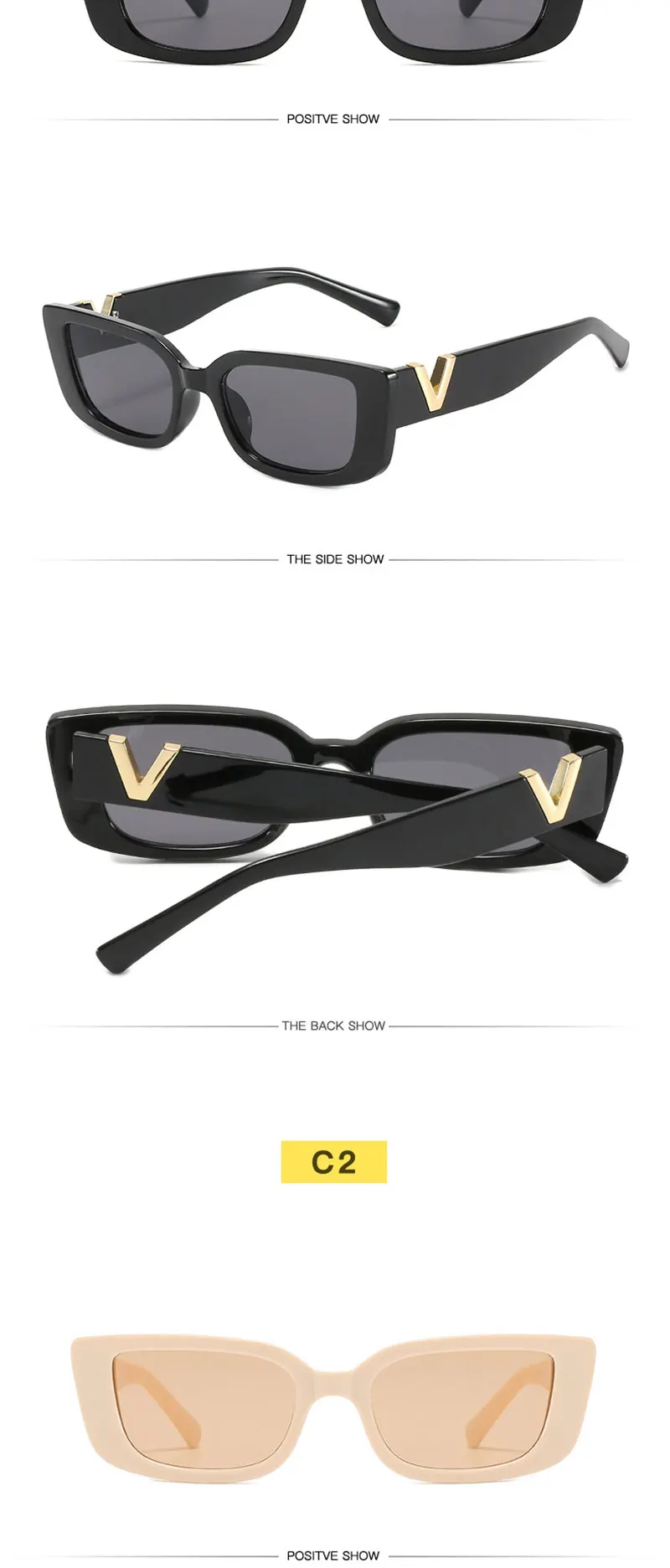 Square Sunglasses For Women Vintage Rectangle Frames Uv Protection_voghion.com