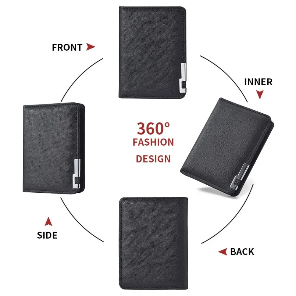 Neue PU-Leder Retro Herren Geldbörse Orange Schwarz Grau Weiß Zweifach Mehrere Taschen Ultradünne Geldbörse Männer Frauen – Detail 6