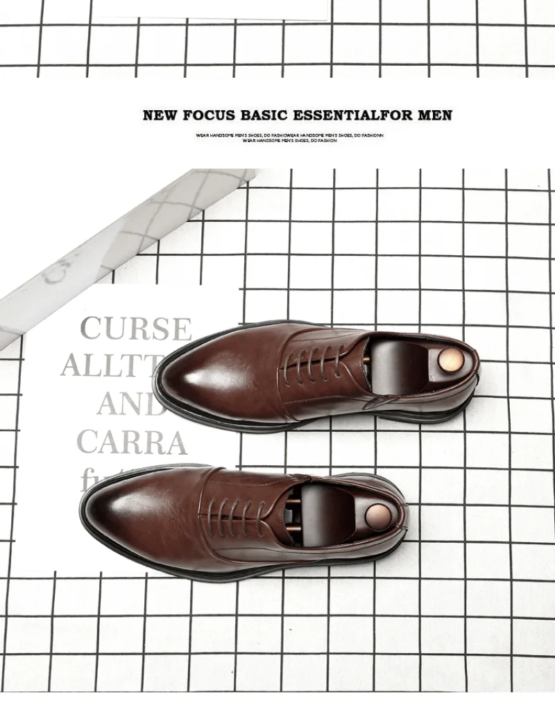 Mens Leather Dress Shoes British Pointed Toe Business Leather Shoes Fashion Casual Black Large Size 38-47 Formal Shoes Office Worker Men's