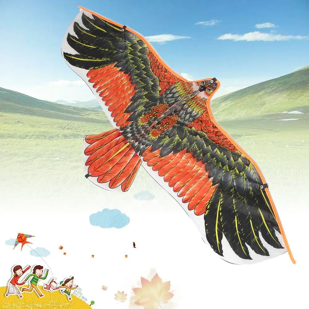 Плоский воздушный змей Eagle 1 м летающая птица кайт с леской 30 метров большой