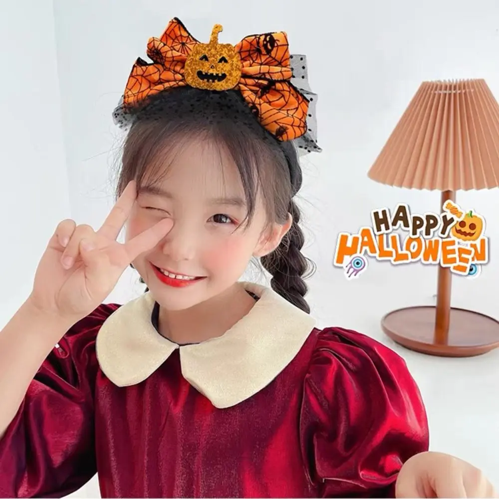 

Mesh Halloween Hair Hoop Novelty Headwear Spider Party Hairband Ins Style Hair Accessories Pumpkin Hairband Female/Children