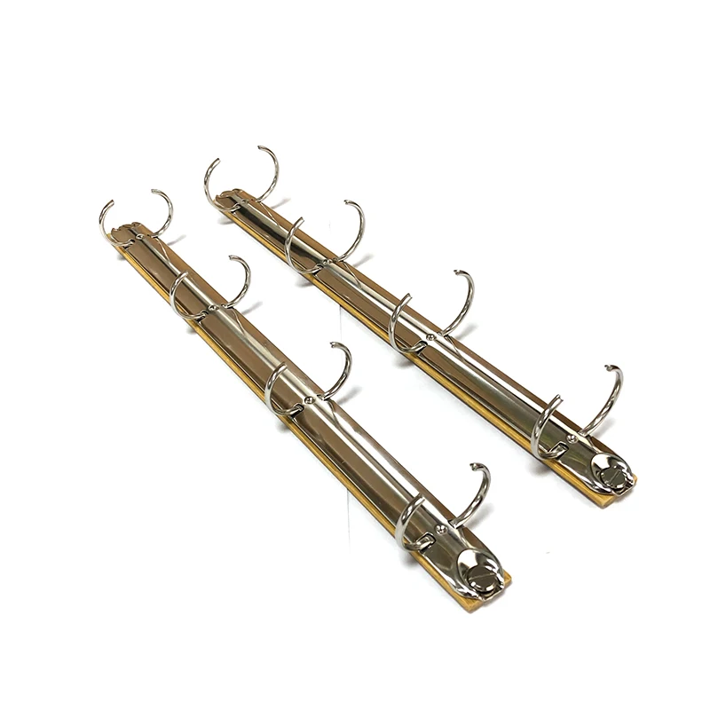 A4 Metal Ring Binder Clips with Bamboo Back Panel Detachable Buckle Loose-leaf Binding Strip for Data Book Album Diary Notebook
