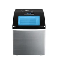 HZB-20 Ice Maker Electric Commercial Tea Shop 25kg Square Mini Ice Maker Household Desktop Automatic Ice Maker 220V 120W 1