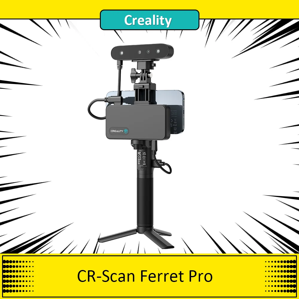 Scanner 3D Creality Cr-Scan Furetto Pro, Velocità Di Scansione Fino A 30 Fps, Distanza Di Lavoro Di 150-700Mm, Connessione Wireless, Fullcoll A 24 Bit