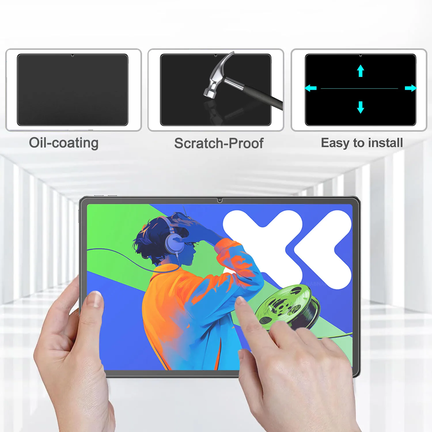2 Pieces HD Scratch Proof Screen Protector Tempered Glass For Lenovo Xiaoxin Pad Pro 12.7 2025 Tablet Oil-Coating Hard Film 3