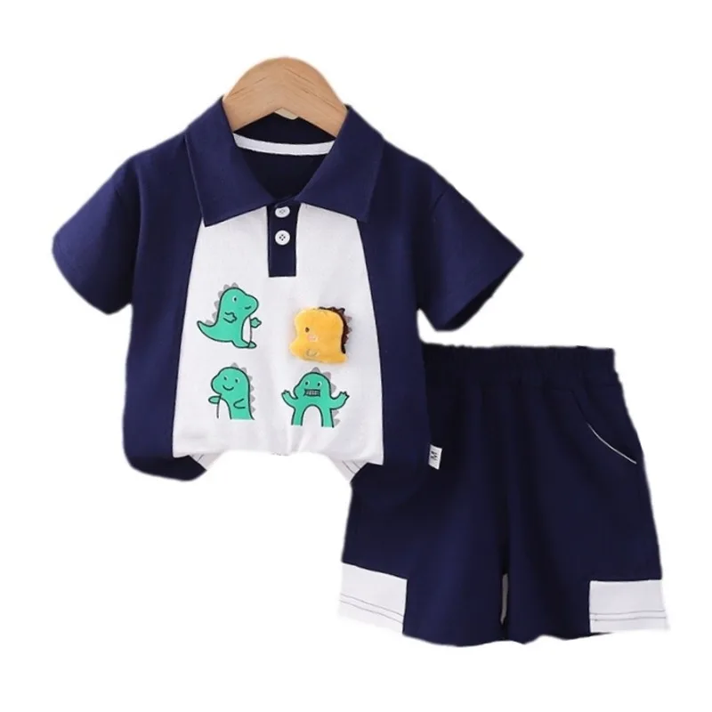 

New Summer Fashion Baby Girls Clothes Suit Children Boys Cartoon T-Shirt Shorts 2Pcs/Set Toddler Casual Costume Kids Tracksuits