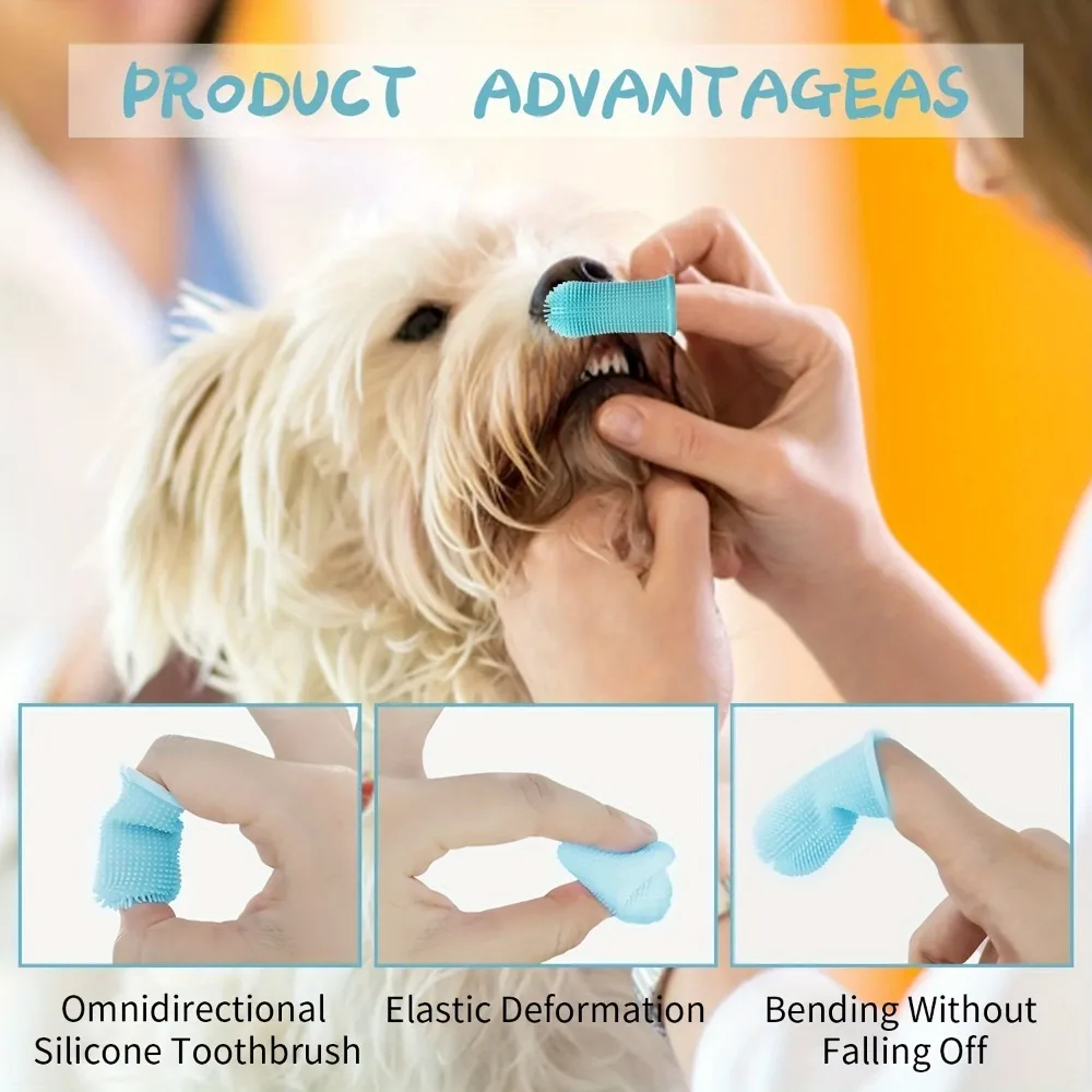 Dog Toothbrush 2Pcs Dog Toothbrush Nontoxic Silicone Dog Finger Toothbrush with Storage Case Cat Puppy for Teeth Cleaning dog toothbrush