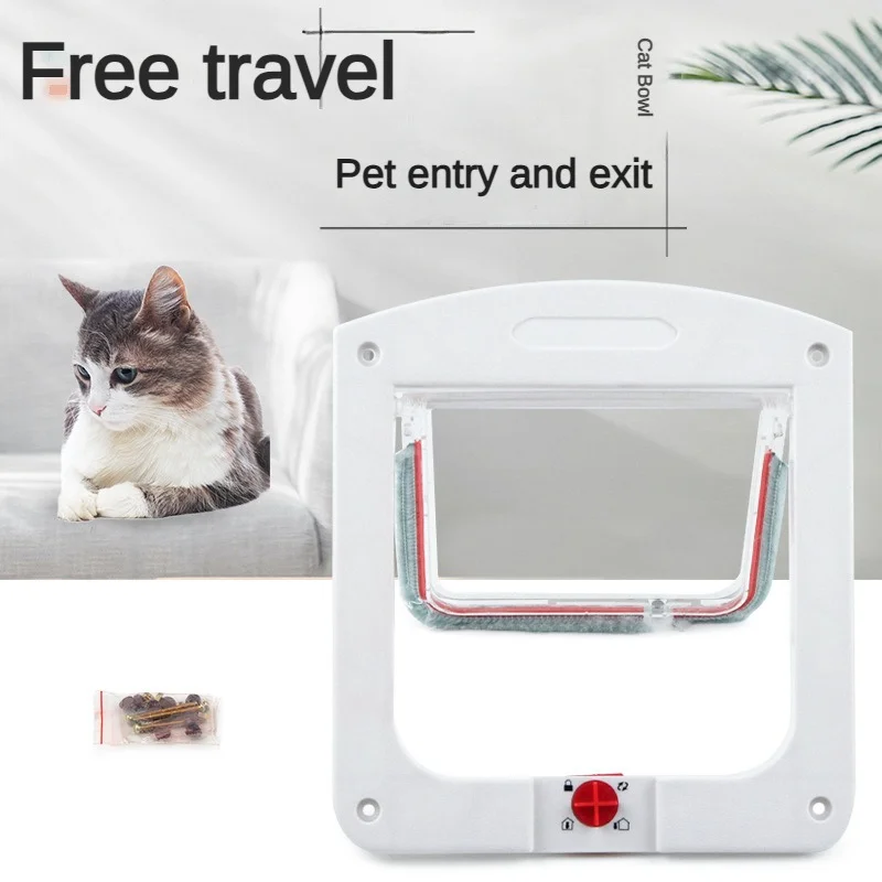 Pet Safe Cat Dog Door Hole Control Free In And Out Regolazione Bidirezionale Puppy Glass Animals Door Gate Frame Forniture Per Animali Domestici Al Co
