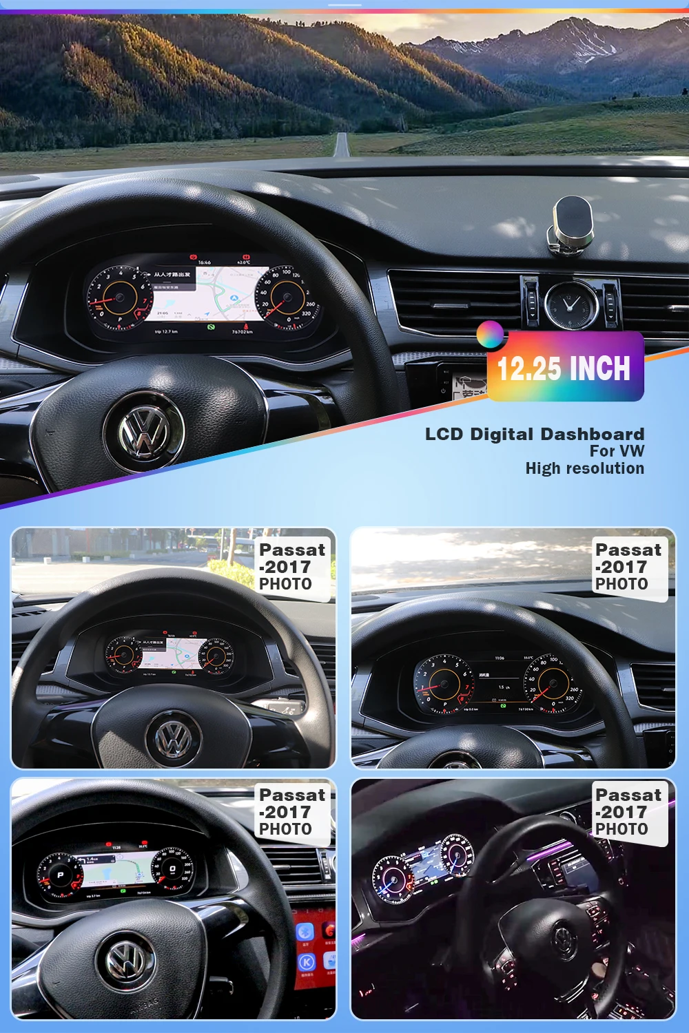 AUTOTOP 12,3" Digital Dashboard Instrument Cluster für Magotan B6 B7 B8 CC Passat B6 B7 B8 US Arteon LCD Tacho Dash Panel – Detail 10