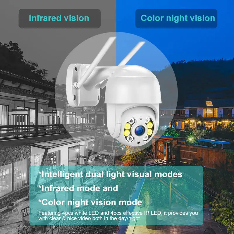 Icsee 8MP 4K IP Camera AI 5MP Speed Dome Auto Tracking PTZ Camera Smart Home Outdoor Wireless WIFI CAmera Surveillance Icsee 3