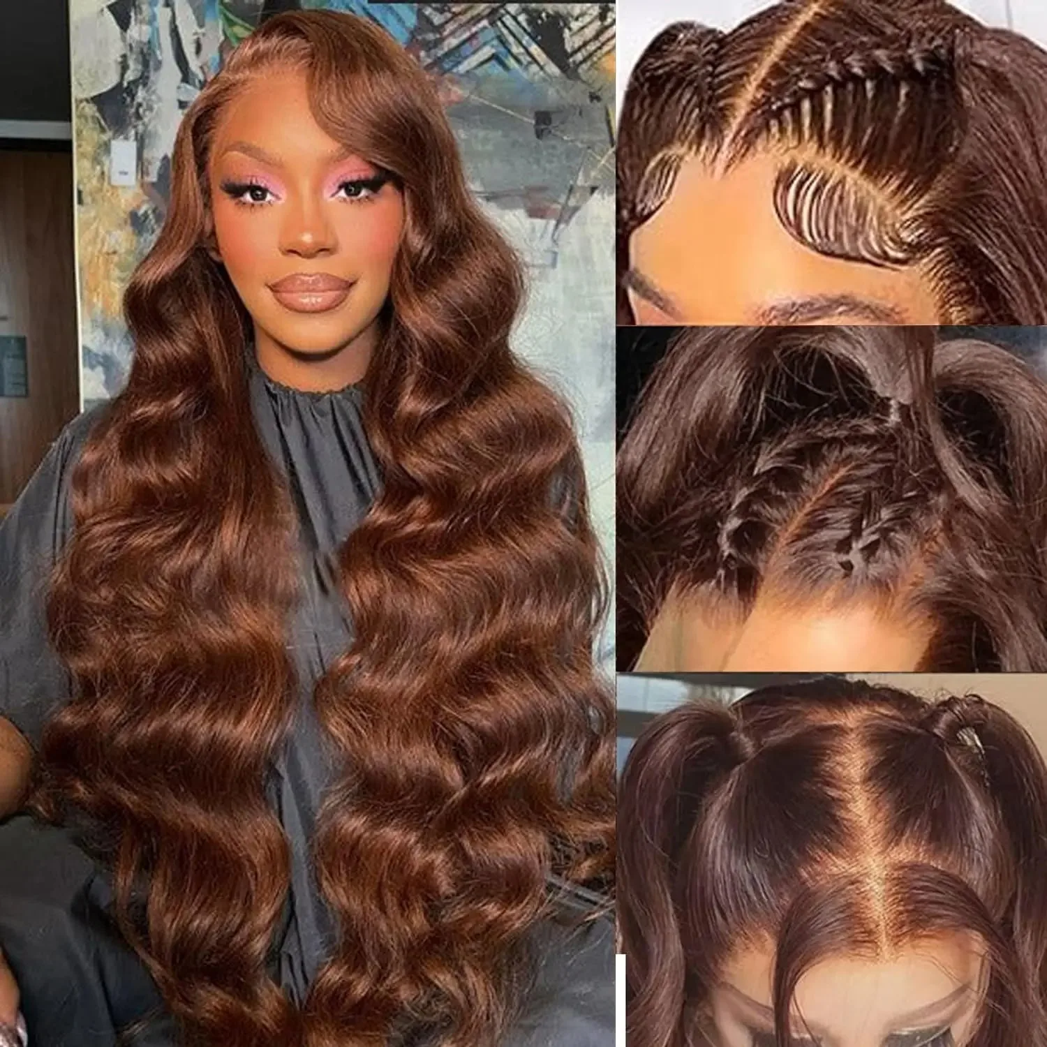Melodie 220% 40 Inch HD 13x6 Lace Frontal Wig Chocolate Brown Body Wave 13x4 Lace Front Human Hair Wigs Brazilian Remy Hair Wig