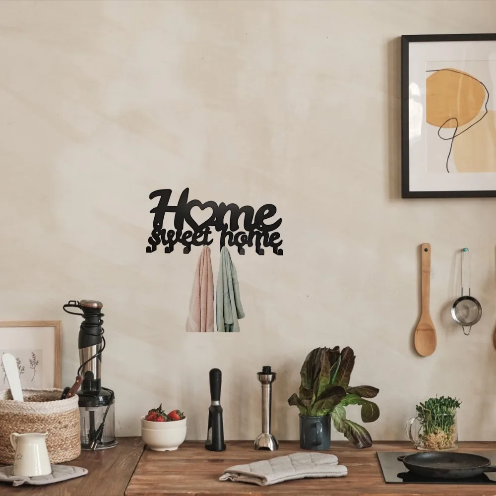 Key Holder Stylish wall mounted key holder decorative metal key holder coat rack storage rack Simple creative hook towel