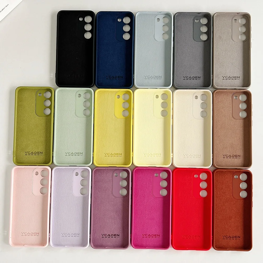 Luxury Liquid Silicone Solid Color Soft Case with Lens Protection and Shockproof Cover