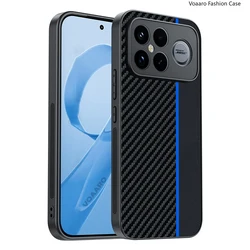 Carbon Fiber Texture Leather Protective Case - Full Coverage Back Cover for Redmi K90Pro Max (Blue)