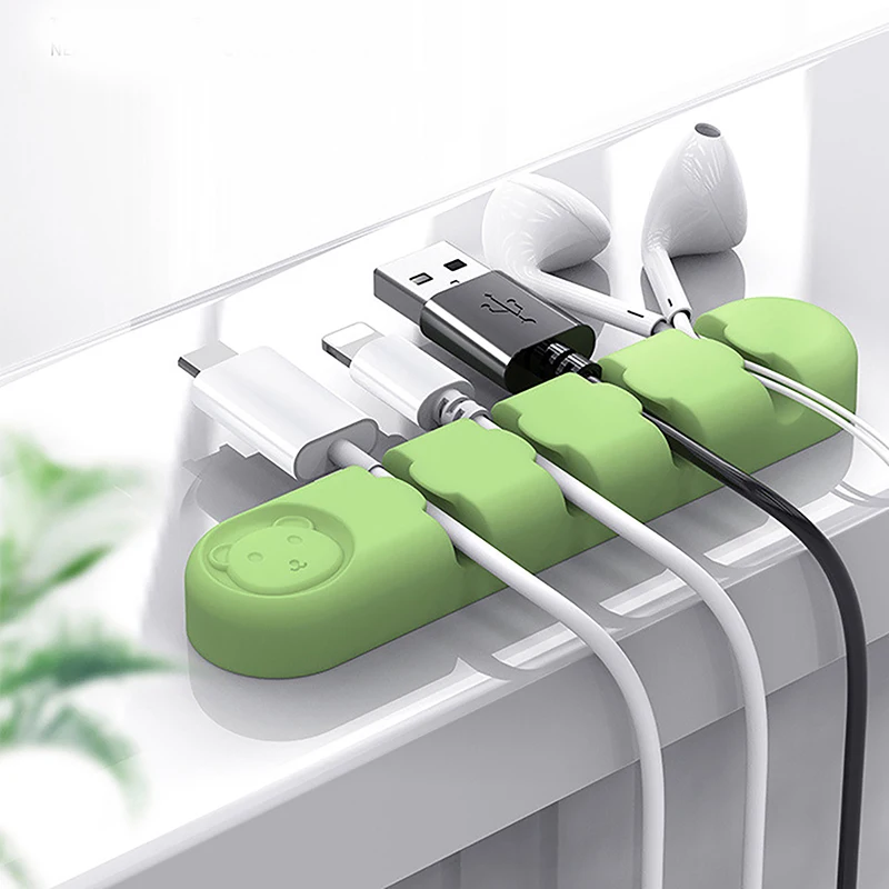 

Настольный фиксированный органайзер для кабеля, силиконовый концентратор для хранения, самоклеящаяся обмотка для кабеля, офисные принадлежности для хранения