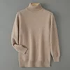 Men's Turtleneck 100 Mink Cashmere Sweater Men 2024 Autumn and Winter Large Size Loose Knitted Sweater Thick Warm Top Men Jumper 2