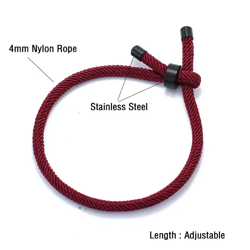 Stainless Steel Men Bracelet 4mm Thread 7 Colors Casual Hand Accessories