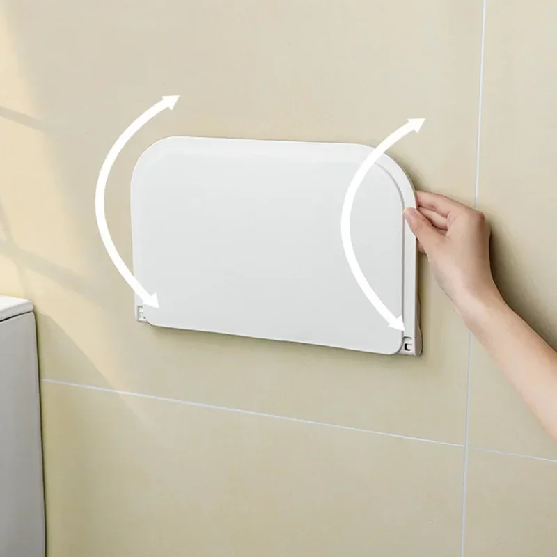 Punch-Free Foldable Storage Rack Folding Wall Mounted Shelf Saving Space Phone Holder Router Rack Foldable Bathroom Organizer