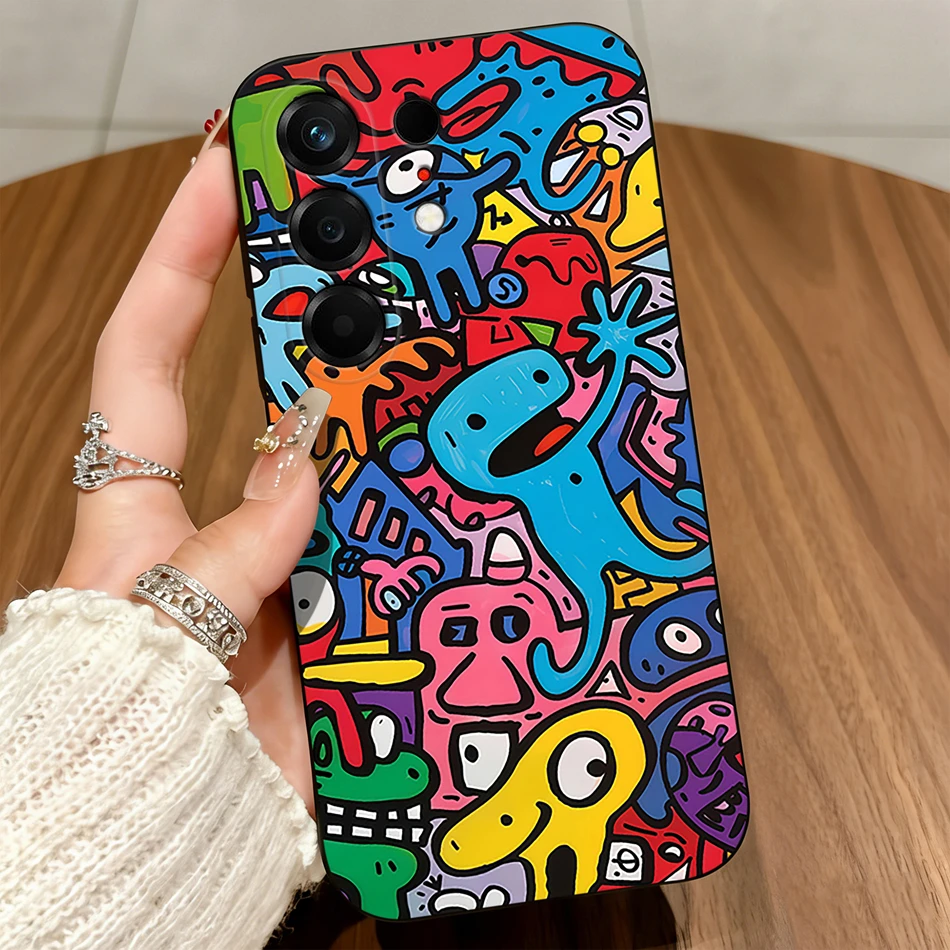 World Map Graffiti Matte Silicone Shockproof Soft Phone Case