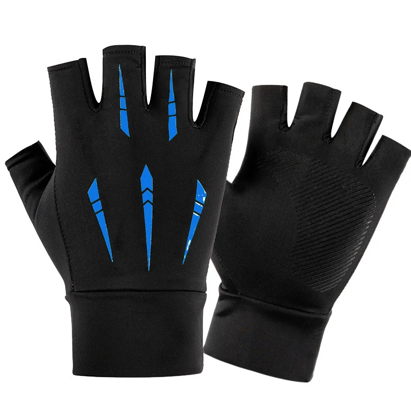 Gants en Soie Glacée Protection Solaire à La Moitié des Doigts