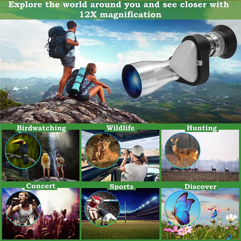 Tactical Mini Monocular Telescope HD Night Waterproof Pocket Telescope Military Zoom 8x20 Monocular Outdoor Scope for Travel 3