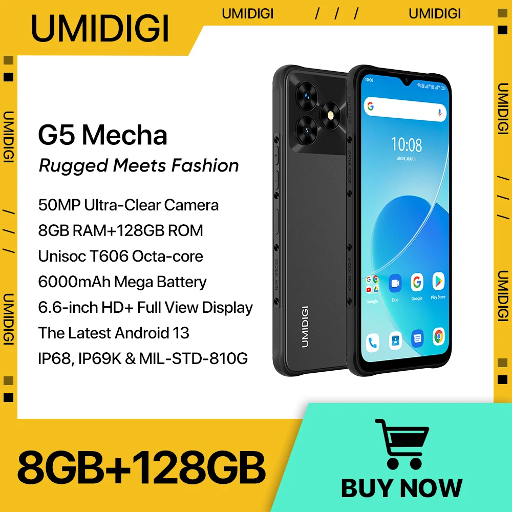 [2023 NEW]UMIDIGI G5 Mecha Android 13 Smartphone 8GB 128GB 6.6