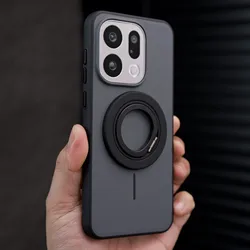 OPPO Find X9 Pro Magnetic Hard PC Phone Case with Skin - Friendly Back Cover for OPPO Find X9 Pro (Bracket gray)
