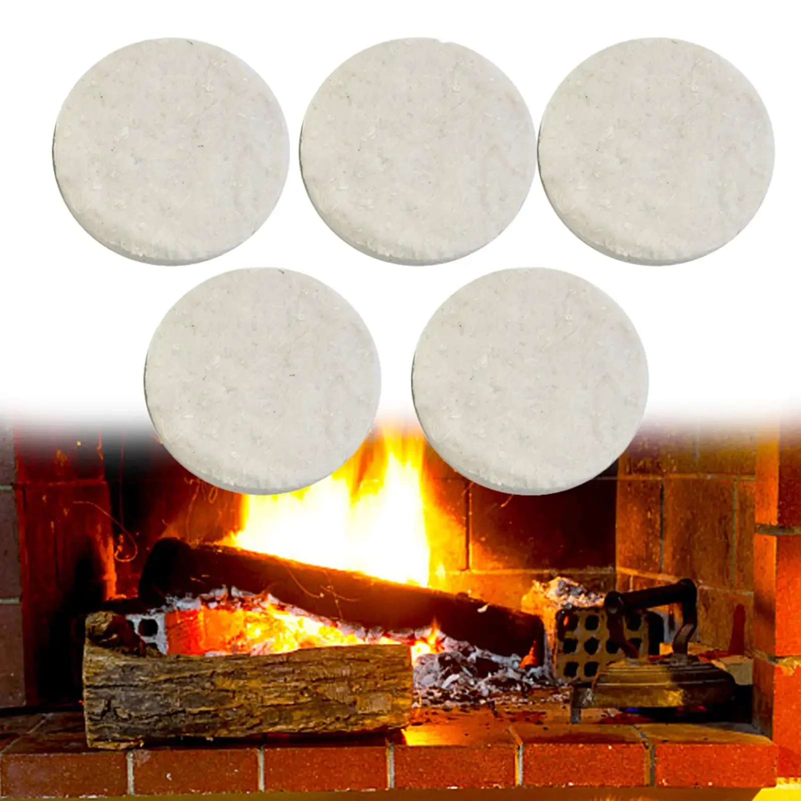 Ceramic Wool Sponge Cotton Round 8.6x1.2cm Firplace Firebox Safety Bio Fire Heating Cooling Air Fireplaces Stove 1/2/3/5pc ceramic insulation blanket