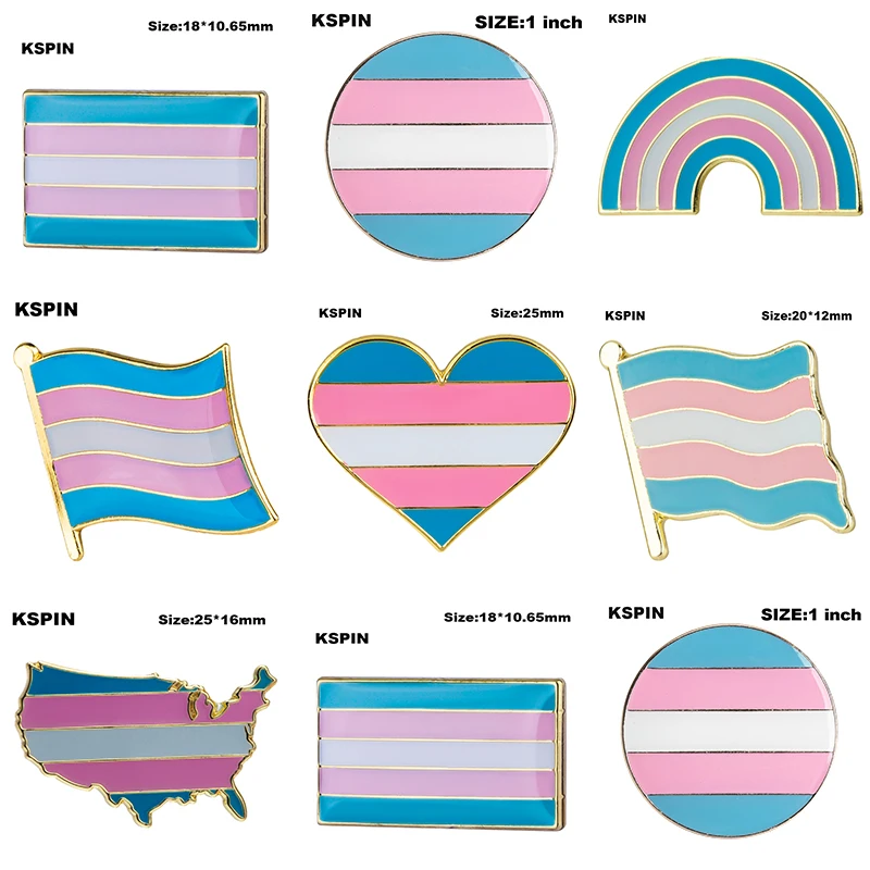 10Pcs Lot Transgender Pride ผ้าห่มหนาเข็มกลัด 1