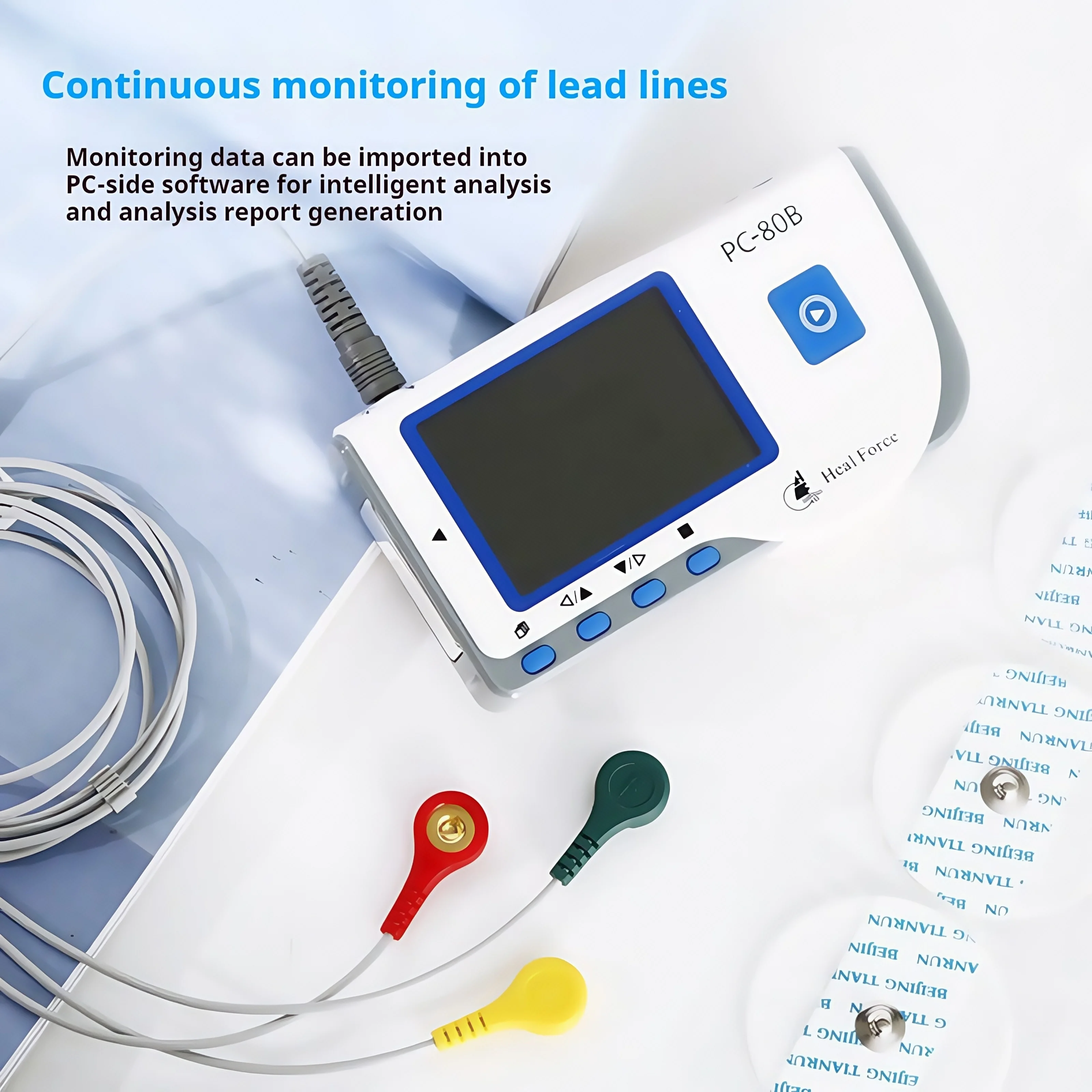 Handheld dynamic electrocardiogram monitor, heart rate monitor, LED display, Bluetooth electrocardiogram APP to view