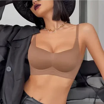 2024 Women No Trace Thin Lingerie Women Small Breasts Close Together To Prevent Sagging Soft Support No Steel Ring Up Bra Bras 1