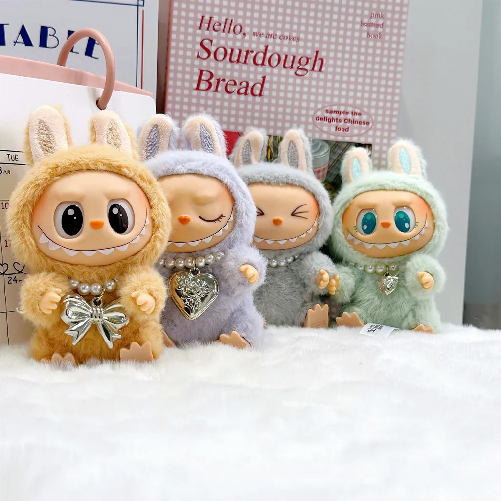 For labubu 4.0 Pin for Love Series Pearl Letter Necklace Ornament