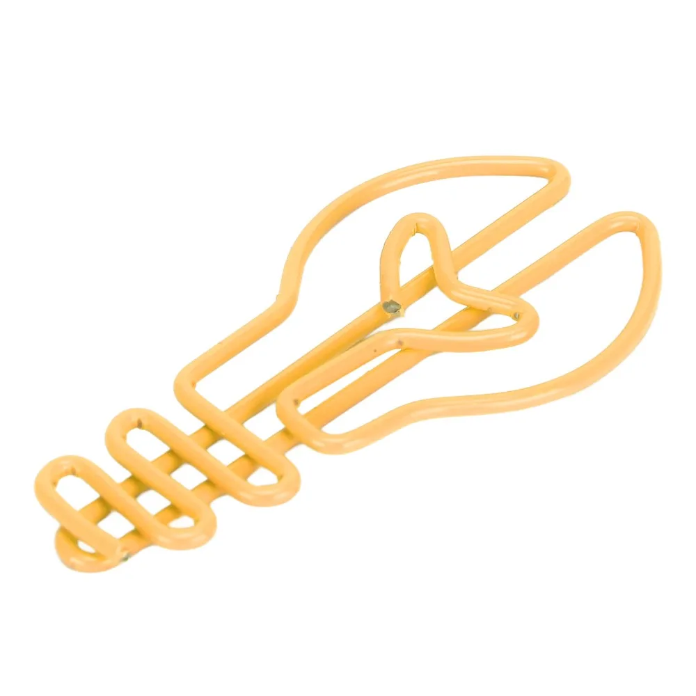 100pcs 노란색/핑크색 전구 모양 종이 클립 전구 모양의 4.2*2cm 금속 종이 클립 귀여운 디자인 플라스틱 코팅 금속
