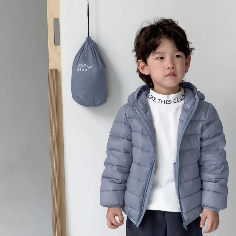 2024 New Children's Lightweight Down Jacket White Duck Down Parka with Hood Autumn and Winter Warm Boys Girls Outdoor Jacket