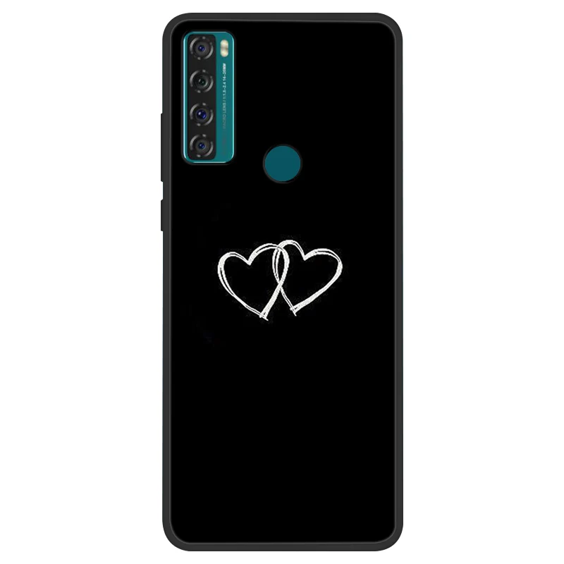 Space Painted Black Silicone TPU Case - Protective Shell Cover