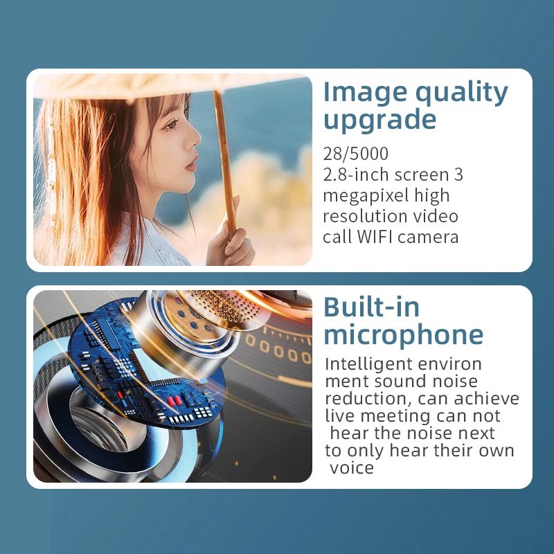 4MP PTZ Wifi Camera Video Call with 2.8 Inch IPS Screen Baby Cry Sound Detection Security IP Camera Baby Monitor iCSee