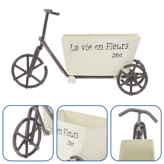 Mini Edények Kocsi Tartó Talicska Ültetvény Vintage Virágcserepek Kaktusz Pot Virág Rusztikus Ültetvényes Doboz Beltér - Image 5