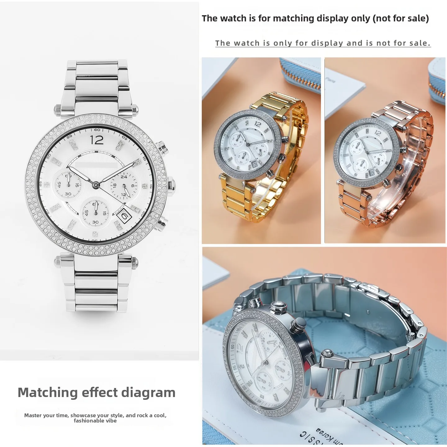 Elegant 20x12mm Stainless Steel Women's Watch Strap Bracelet