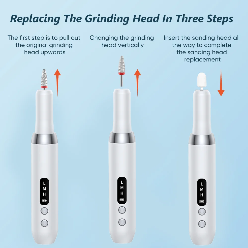 Professional Nails Grinding Polishing Dead Skin Removal Art Sanding File Pen Manicure Machine Polisher Drill Bits 2