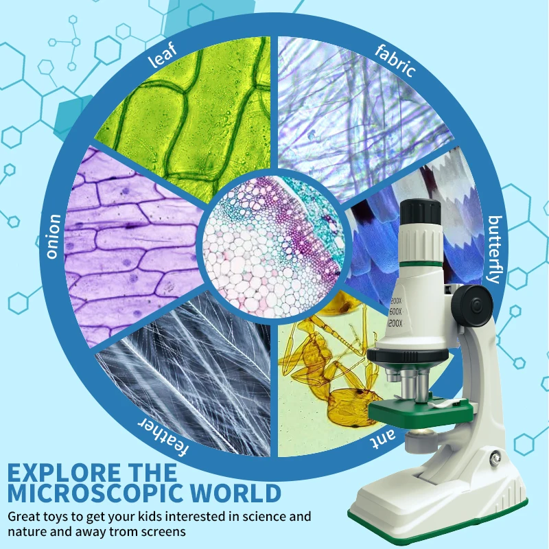 사이언스 호스 과학 현미경 세트, 고화질 이미징, 이색경 디자인, STEM 교육용 어린이 장난감