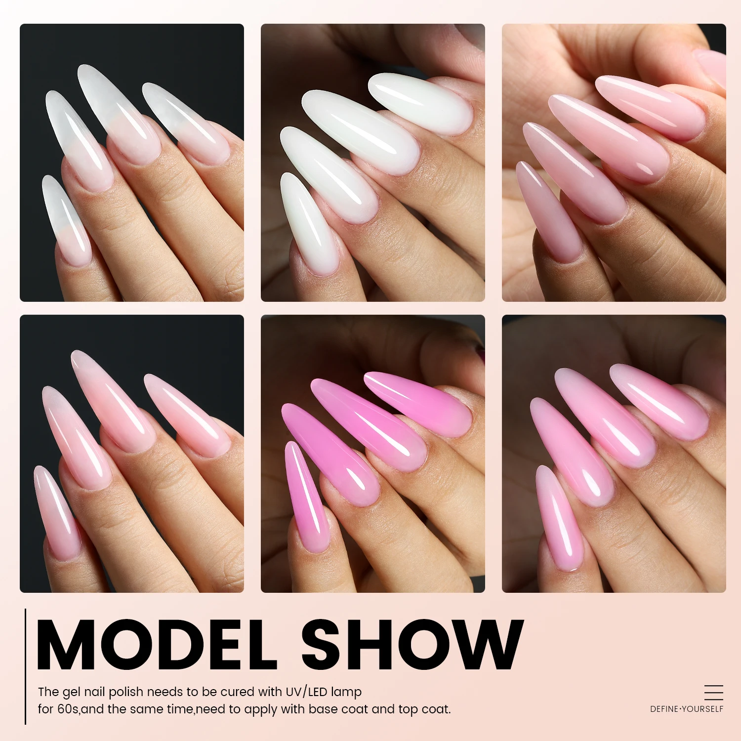 Poly Extension Gel Nail Kit White Pink Builder Nail Gel Kit With Slip Solution Dual Nail forms for Poly Gel Nail Starter Kit 3