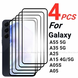 Set of 2/4 Premium Tempered Glass Screen Protectors with Full Adhesive - Samsung A05S (4PCS Tempered Glass)
