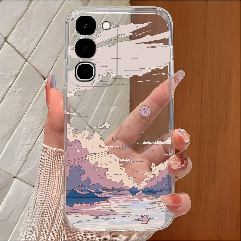 Cute Cartoon Clear Soft TPU Silicone Shockproof Phone Case - Anti-Slip Cover