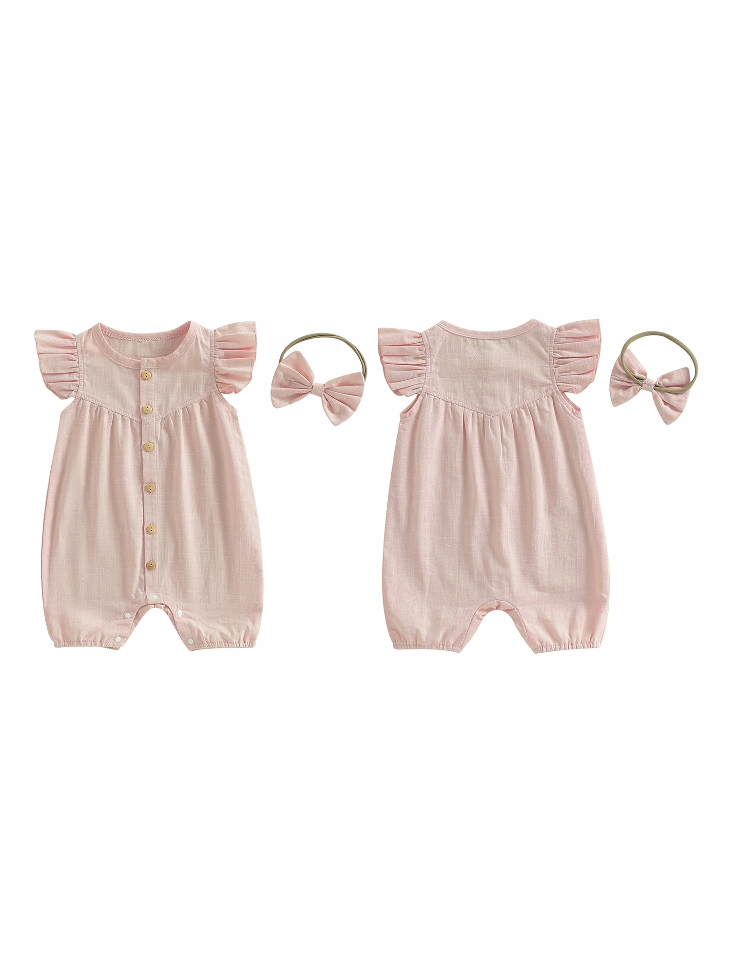 Adorable Toddler Floral Print Romper with Matching Bow Headband for a Stylish Summer Look - 2 Piece Set