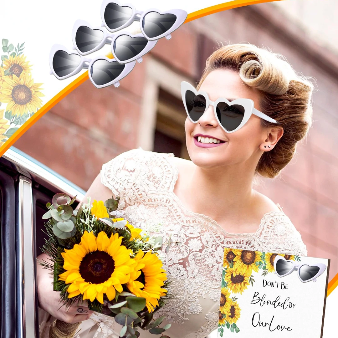 Gafas de sol con forma de corazón para dama de honor, lentes de sol de  piezas, decoración de despedida de soltera, regalos para invitados de boda,  recuerdos de novia, 100-10 - AliExpress, image size:1080x1080