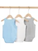 3-piece boys' triangle jumpsuit, vest, jumpsuit, solid color crawling suit 2