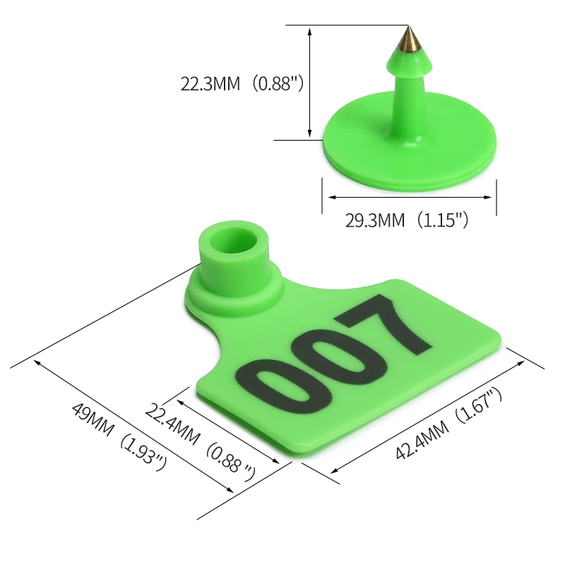 Livestock Ear Tags Pig Ear Tags Livestock Supplies Farm Animal Eartags Plastic TPU Identification Label for Cow Cattle Goats Sheep 50Pcs